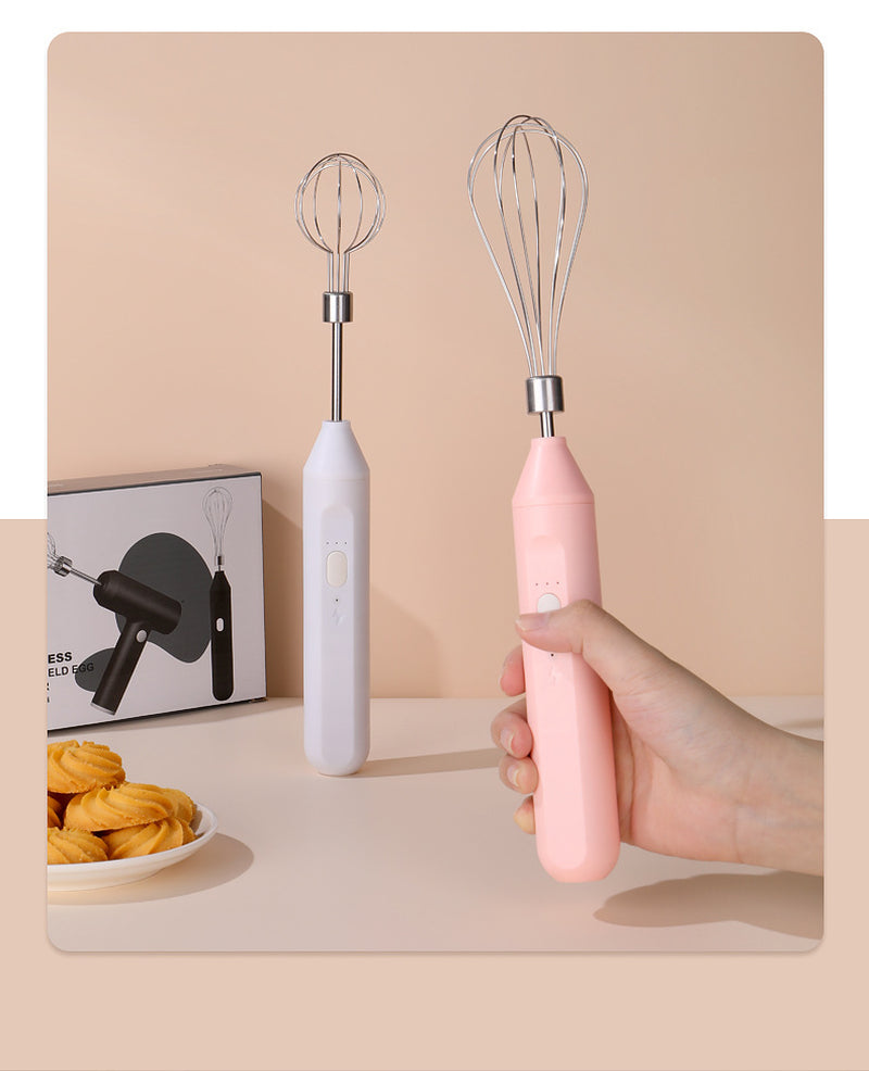 Hand-Held Electric Whisk Household Baking Cake Egg White Whisk Small Straight Handle Whisk Wireless Whisk