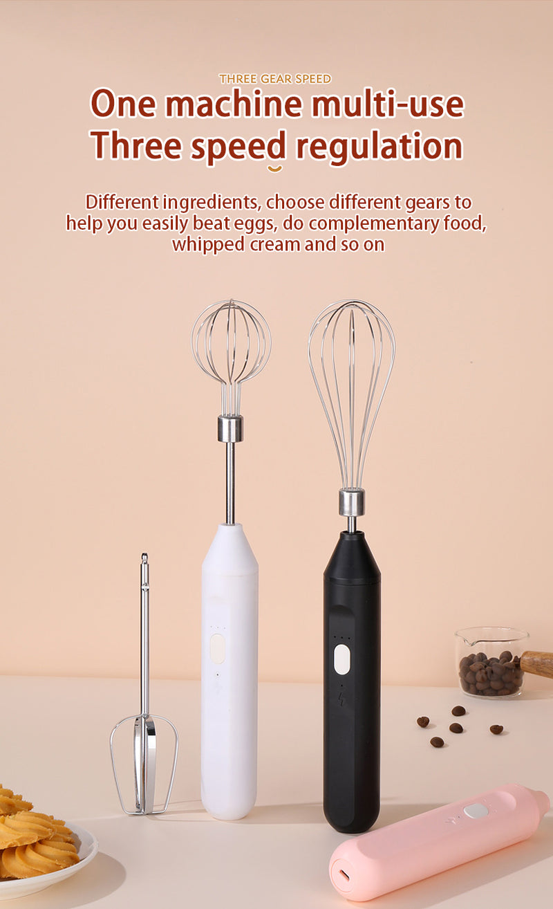 Hand-Held Electric Whisk Household Baking Cake Egg White Whisk Small Straight Handle Whisk Wireless Whisk